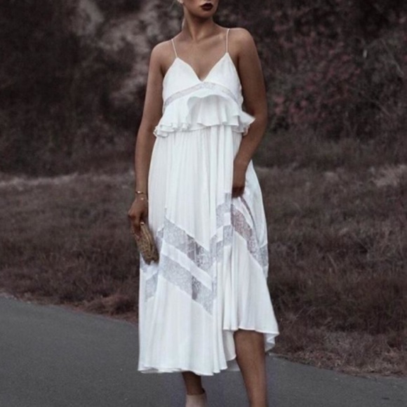 self portrait amelia pleated lace dress